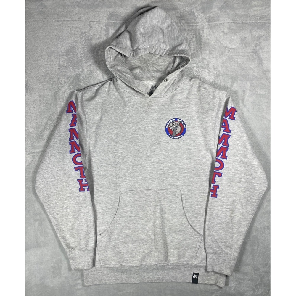 Mammoth Mountain California Hoodie Men's M Gray Graphic Pullover Sweatshirt Ski